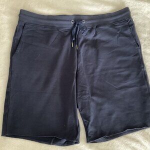 Bread & Boxers Men's XXL Lounge Sweat Shorts Slim Fit Organic Cotton Navy Blue